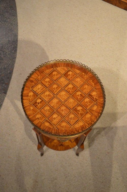 fig 1. A Beautiful Kingwood & Marquetry Inlaid Late 19th Century Gueridon