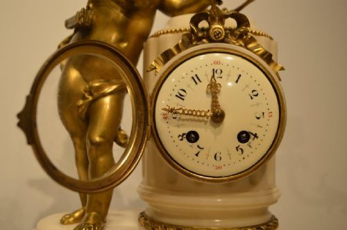 fig 1. A Marble & Ormolu Mounted French Clock Garniture