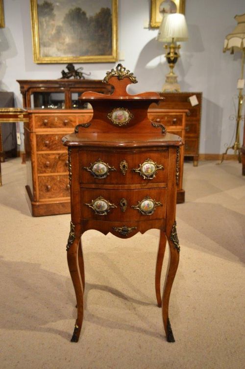 A Mahogany Continental Serpentine Antique Bedside Cabinet