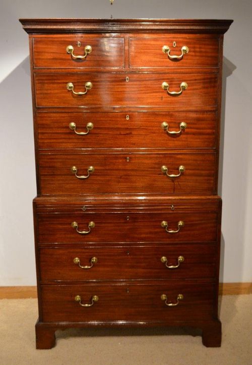 A Mahogany George III Period Antique Chest on Chest