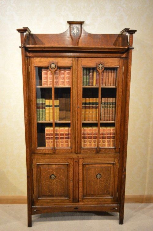 Arts  & Crafts Period Oak Scottish School Bookcase