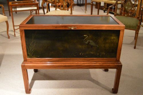 A Chinese Style Hardwood Box on Stand
