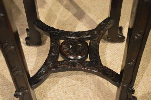 fig 1. A Large Pair Of Hardwood & Marble Inset Chinese Stands