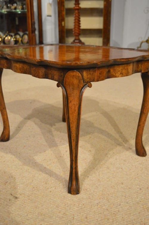 fig 1. A Small Burr Walnut 1920s Period Antique Coffee Table