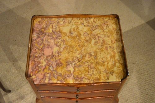 fig 1. A Good Pair Of Mahogany Marble Top French Bedside Tables