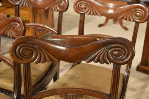 fig 1. A Good Set Of 8 Mahogany Regency Period/William IV Period Antique Dining Chairs