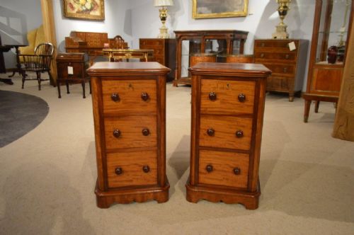 A Pair of Mahogany Victorian Period Antique Bedside Chests (Adapted)
