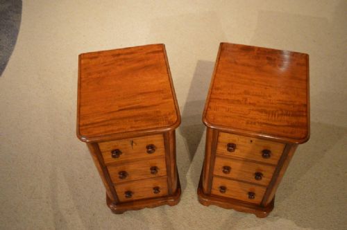 fig 1. A Pair of Mahogany Victorian Period Antique Bedside Chests (Adapted)