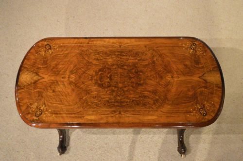 fig 1. A Burr Walnut & Marquetry Inlaid Victorian Period Coffee Table (Adapted)