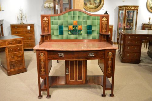 A Mahogany Inlaid Arts & Crafts Period Washstand by Shapland & Petter