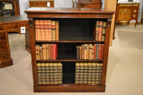A Rosewood Victorian Period Antique Open Bookcase
