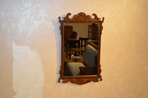 A Walnut 18th Century Style Antique Wall Mirror