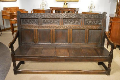 fig 1. A Rare Oak Late 17th Century Westmorland Antique Settle