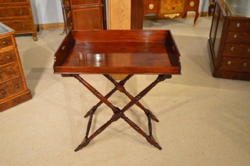 A Fine Quality Mahogany Early Victorian Period Butlers Tray on Stand