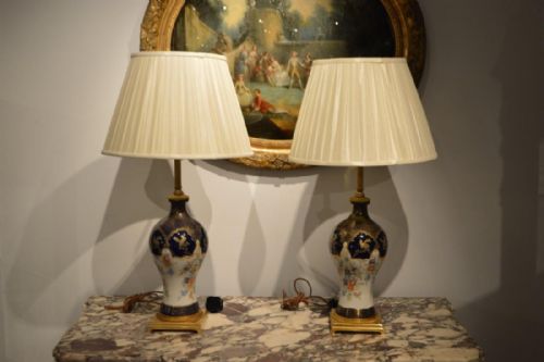 A High Quality Pair of Sevres Style French Porcelain Lamps