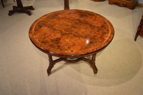 A Fine Quality Burr Walnut Victorian Aesthetic Period Centre Table by Marsh Jones & Cribb
