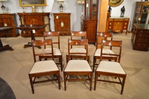 A Set of Six Mahogany Regency Period Antique Dining Chairs
