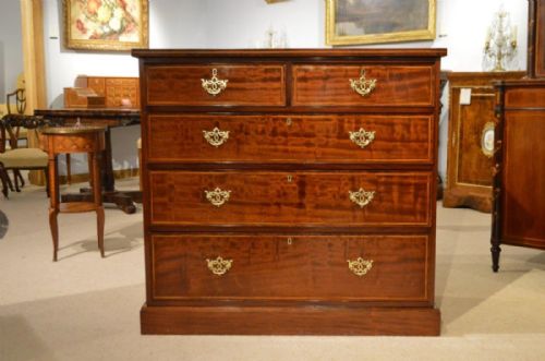 A Beautiful Mahogany Inlaid Edwardian Period Chest of Drawers