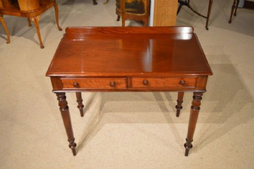 A Mahogany Early Victorian Period Two Drawer Antique Side Table