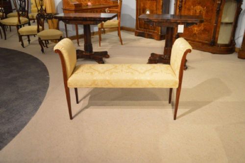 A Mahogany Inlaid Edwardian Period Window Seat/duet Stool