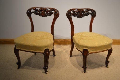 A Beautiful Pair of Walnut Victorian Period Chairs.