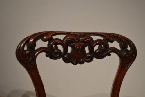 fig 1. A beautiful pair of walnut Victorian Period chairs.
