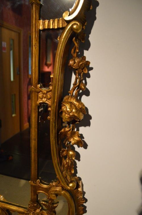 fig 1. A fine and ornate 19th Century gilt wood mirror in the manner of Thomas Chippendale