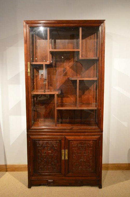 A Hardwood Chinese Antique Display Cabinet.