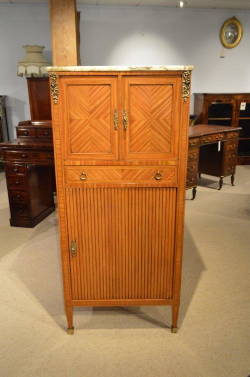 A Satinwood Late 19th Century French Antique Music Cabinet
