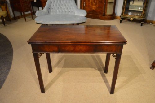 A Fine Cuban Mahogany George II Period Antique Card Table by Phillip Bell of London