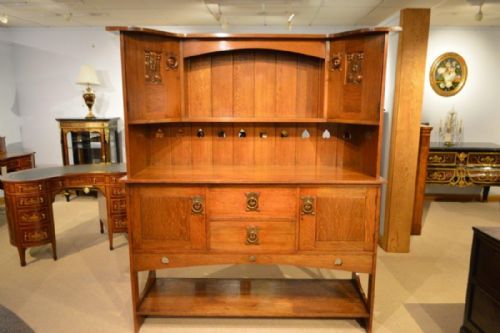 An Oak Arts & Crafts Period Scottish School Sideboard/dresser Probably by Wylie Lochhead.