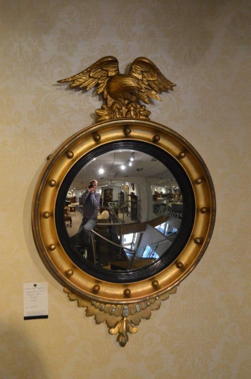 A 19th Century Gilt-wood Convex Wall Mirror.