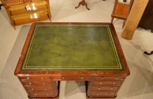 fig 1. A Beautiful mahogany Victorian Period antique partners desk.