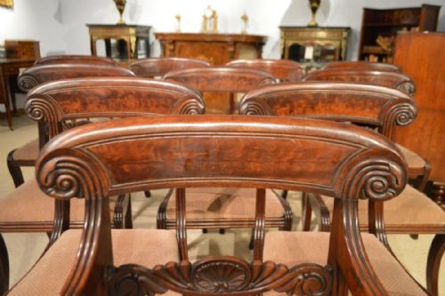 fig 1. A good set of ten mahogany Regency Period antique dining chairs