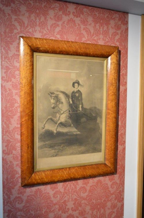 An Early Victorian Period Engraving of Queen Victorian in a Maple Frame