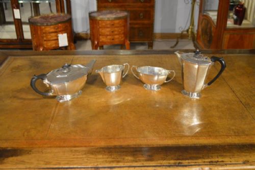 Sterling Silver Art Deco Period Tea and Coffee Set