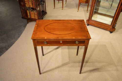 A Mahogany & Yew Wood Inlaid Early 19th Century Side Table