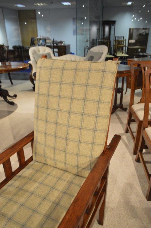 fig 1. A pair of mahogany Arts & Crafts Period antique reclining chairs