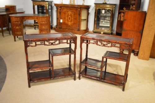 A Good Pair of Chinese Late 19th Century Hardwood Stands.