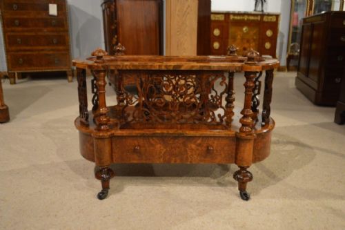 A Burr Walnut Victorian Period Antique Canterbury