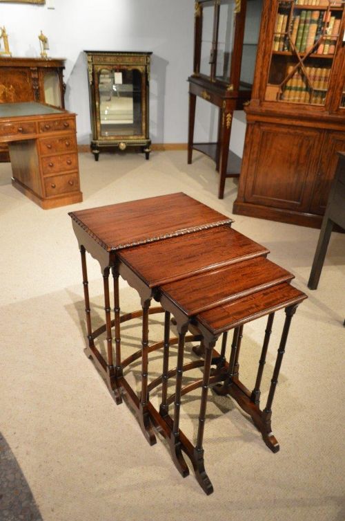 A Mahogany Edwardian Period Antique Quartetto of Tables