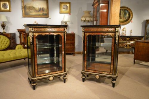 A Wonderful Pair of 19th Century Boulle Pier Cabinets.