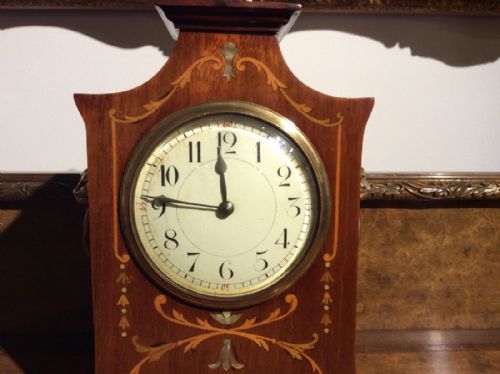 fig 1. A mahogany inlaid Edwardian Period antique mantle clock