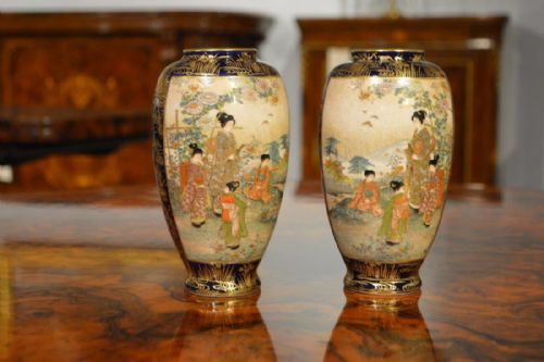 A Good Pair of Japanese Meiji Period Satsuma Vases