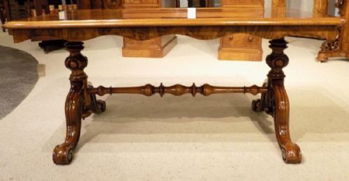 fig 1. A stunning quality burr walnut Victorian Period rectangular antique coffee table.