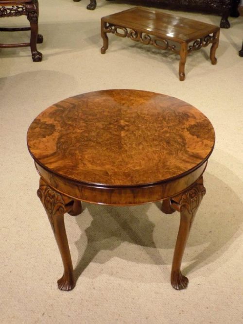 A Burr Walnut 1920s Period Circular Antique Coffee Table