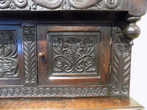 fig 1. A rare late 17th Century Westmorland antique oak court cupboard.