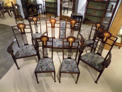 A Mahogany Arts & Crafts Period Antique Salon Suite