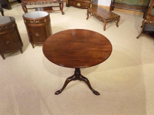 A Mahogany George III Period Tilt Top Tripod Table.