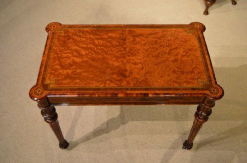 A Fine Quality Thuya, Burr Walnut and Kingwood Victorian Period Fold Over Card Table